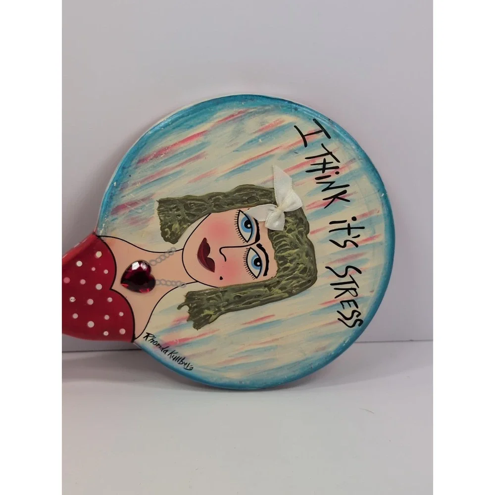 Vintage Cosmetic Mirror Hand-painted Rhonda‎ Kullberg 3D